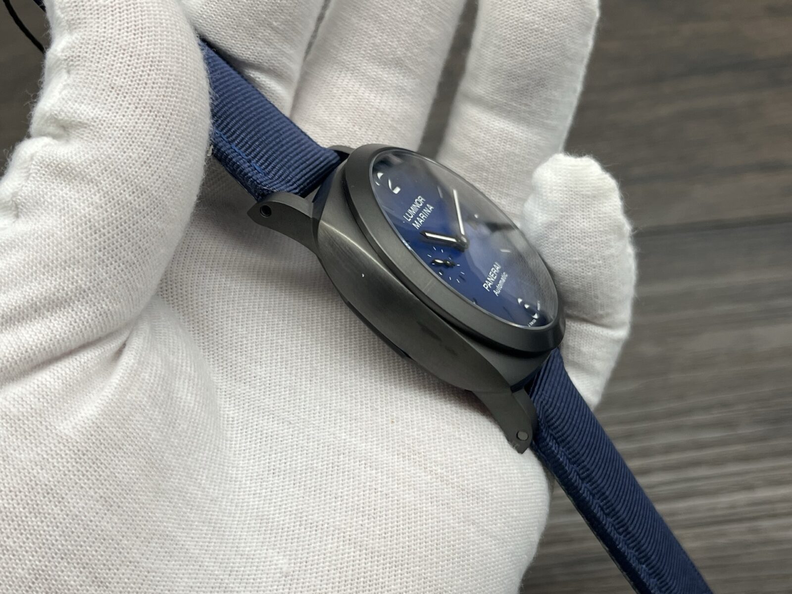 Panerai Luminor Marina Automatic 44mm Blue Dial Stainless Steel Case Recycled PET Strap Men’s Watch - Image 5