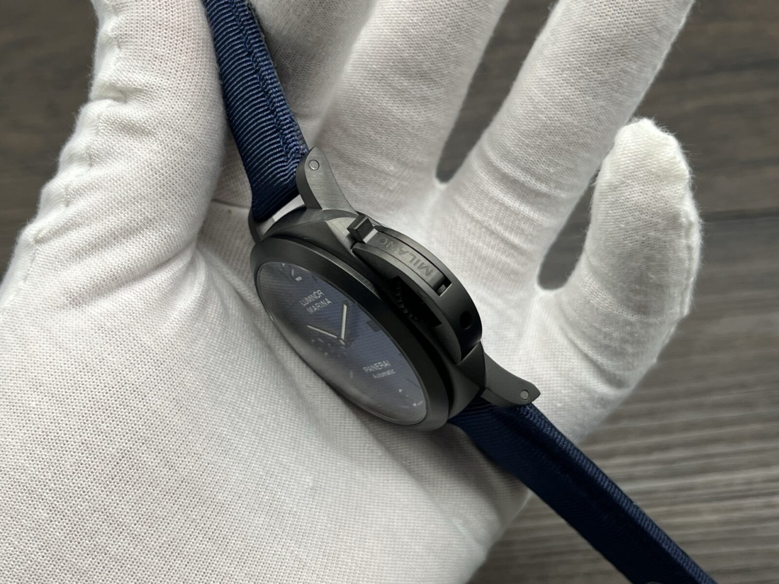 Panerai Luminor Marina Automatic 44mm Blue Dial Stainless Steel Case Recycled PET Strap Men’s Watch - Image 6