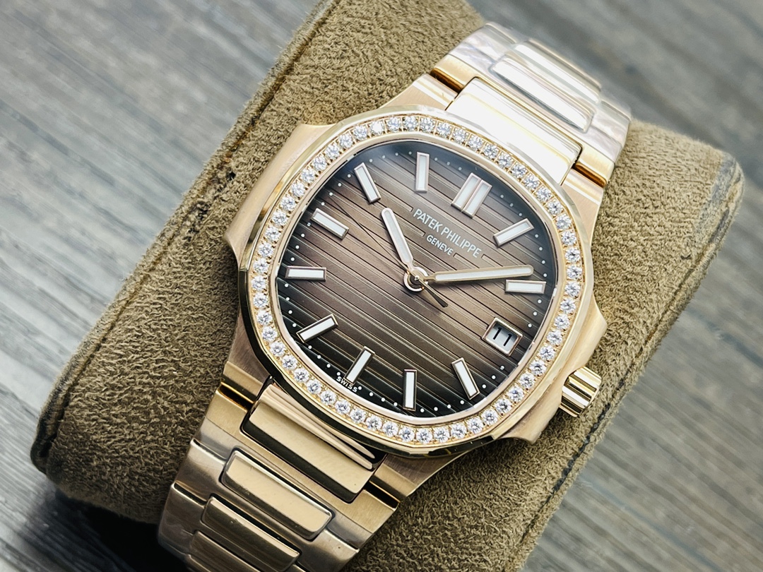 Patek Philippe Nautilus 5711/1Z-001 Brown Dial Rose Gold Diamond Bezel - Image 3