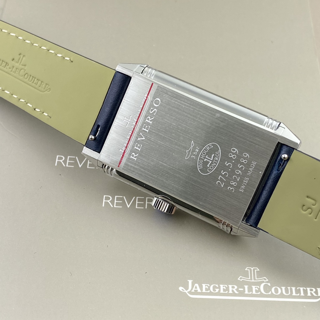 Jaeger-LeCoultre Reverso Manual-Winding Blue Dial Stainless Steel Case Leather Strap Men’s Watch 45.6×24.7mm - Image 8