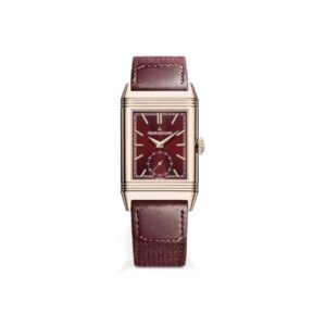 Jaeger-LeCoultre Reverso Manual-Winding Red Dial Stainless Steel Case Leather Strap Men’s Watch 45.6×27.4mm