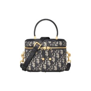 Dior CD Signature Vanity Small Blue Oblique Canvas Bag