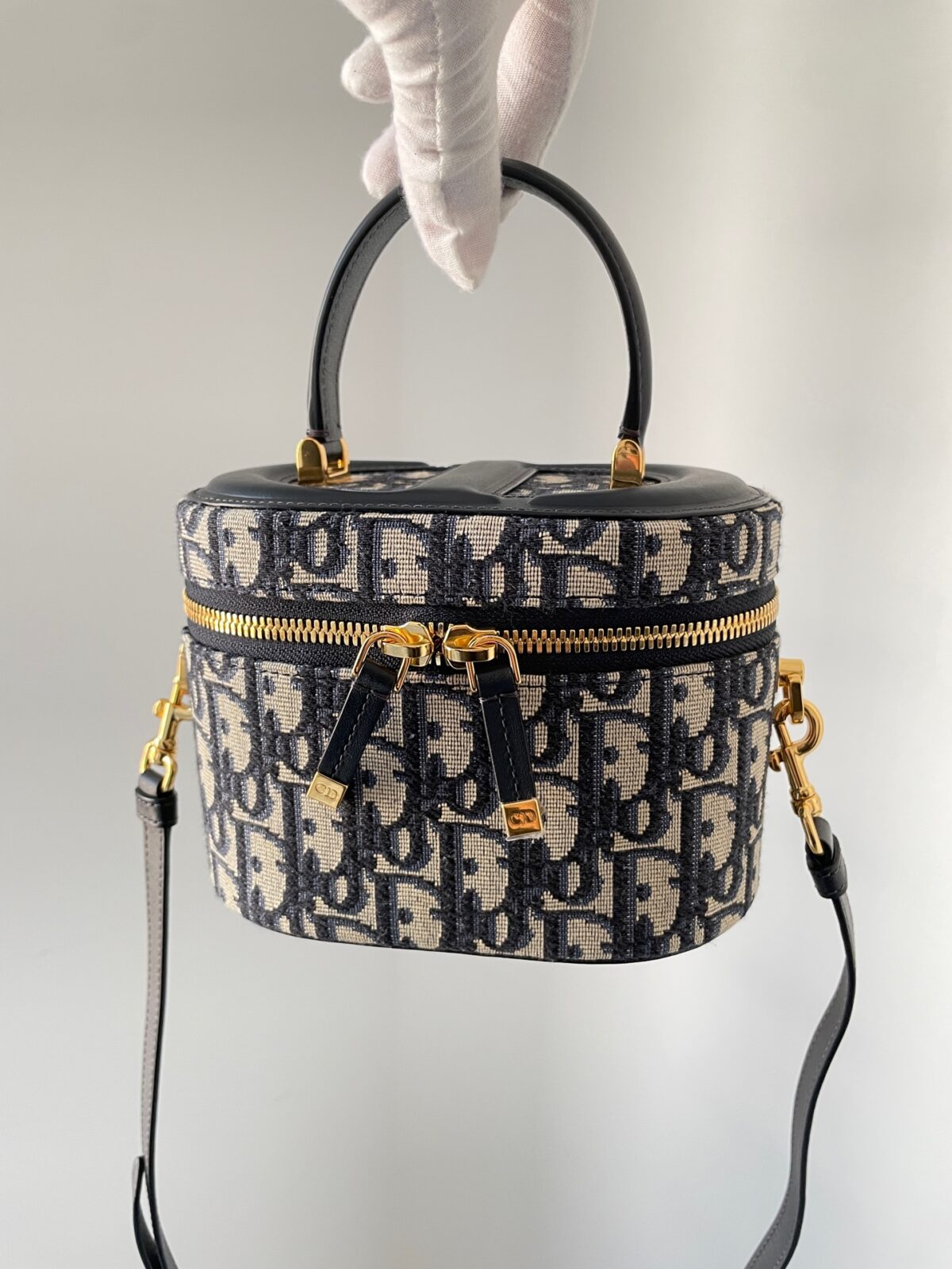 Dior CD Signature Vanity Small Blue Oblique Canvas Bag - Image 2