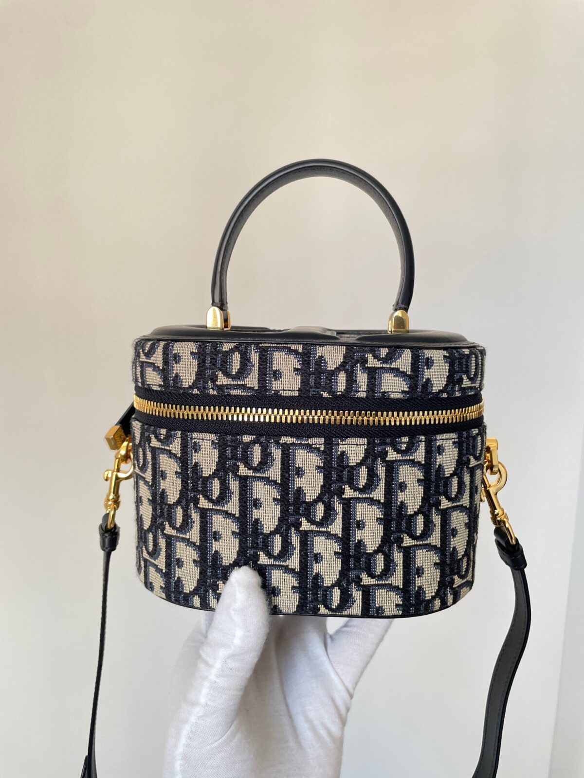 Dior CD Signature Vanity Small Blue Oblique Canvas Bag - Image 3