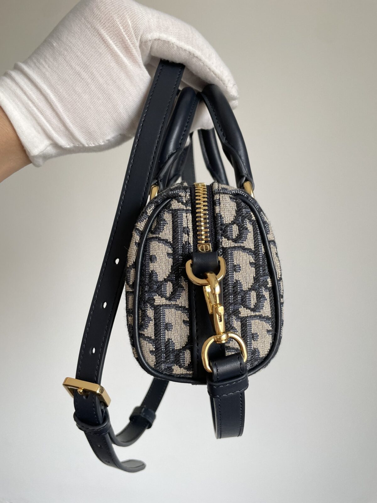 Dior Groove 16 Nano Blue and Black Oblique Boston Bag - Image 6