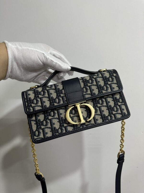 Dior Miss Montaigne Mini Blue Oblique Canvas Shoulder Bag - Image 2
