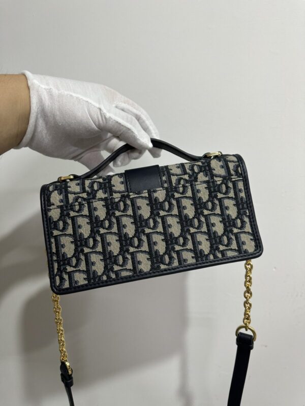 Dior Miss Montaigne Mini Blue Oblique Canvas Shoulder Bag - Image 3