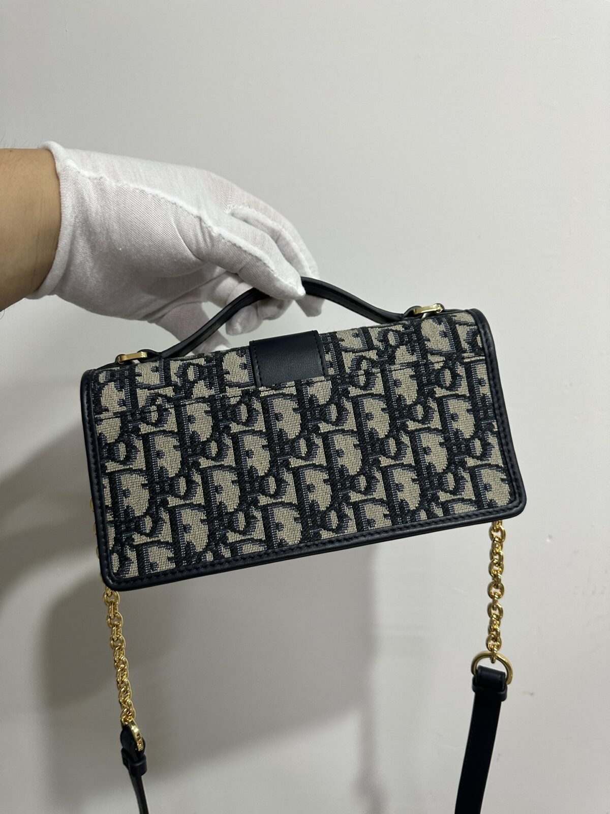 Dior Miss Montaigne Mini Blue Oblique Canvas Shoulder Bag - Image 3