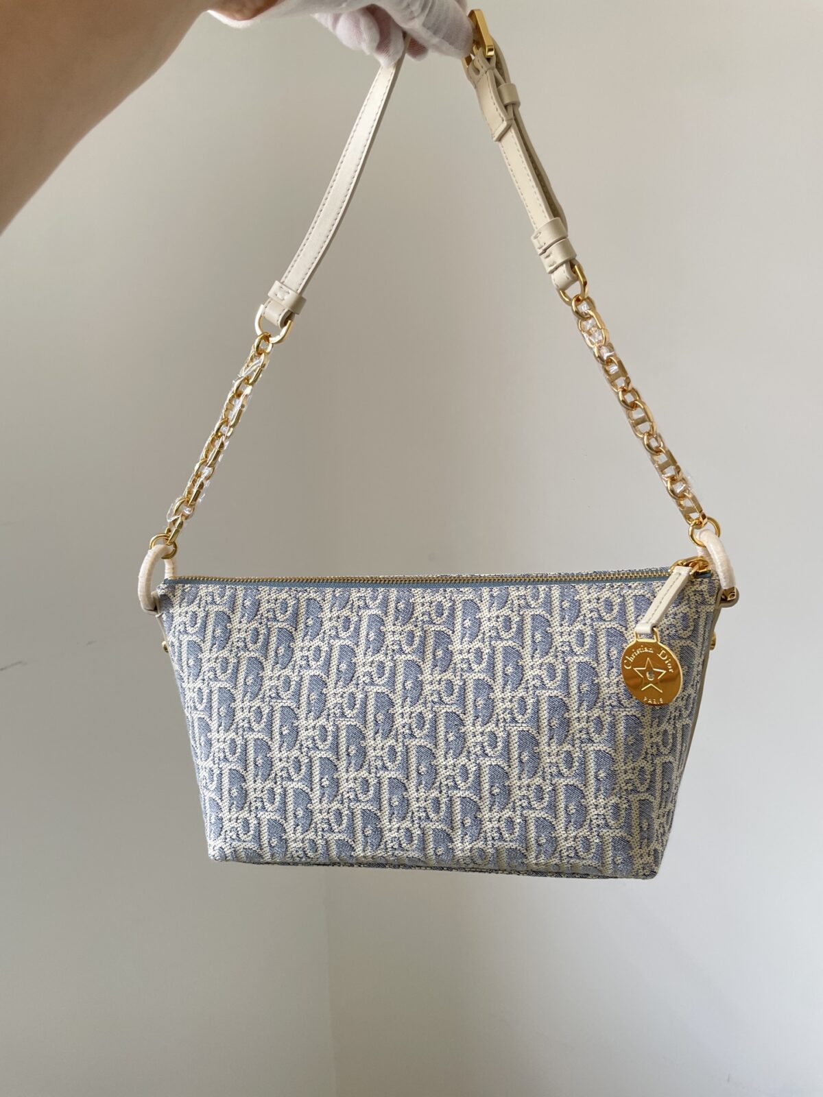 Dior Diorstar Hobo Gray Blue Calfskin Shoulder Bag - Image 3