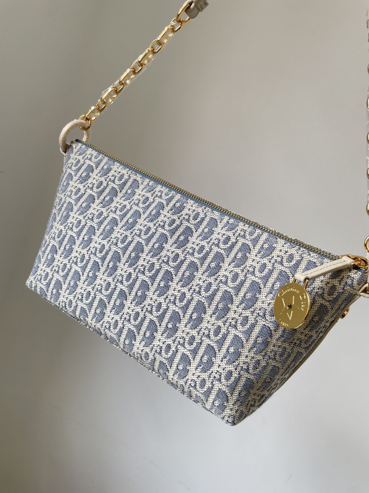 Dior Diorstar Hobo Gray Blue Calfskin Shoulder Bag - Image 4