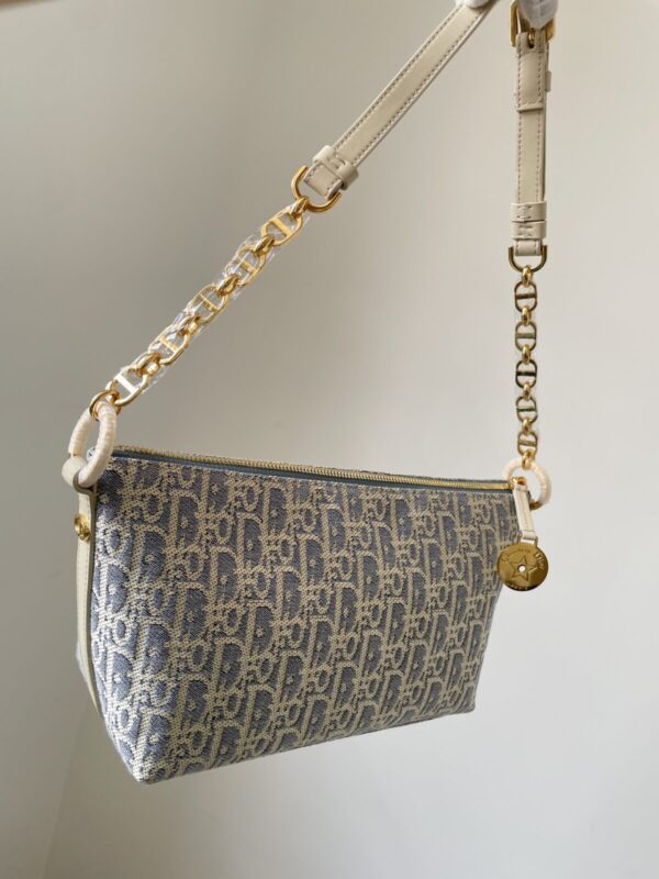 Dior Diorstar Hobo Gray Blue Calfskin Shoulder Bag - Image 5