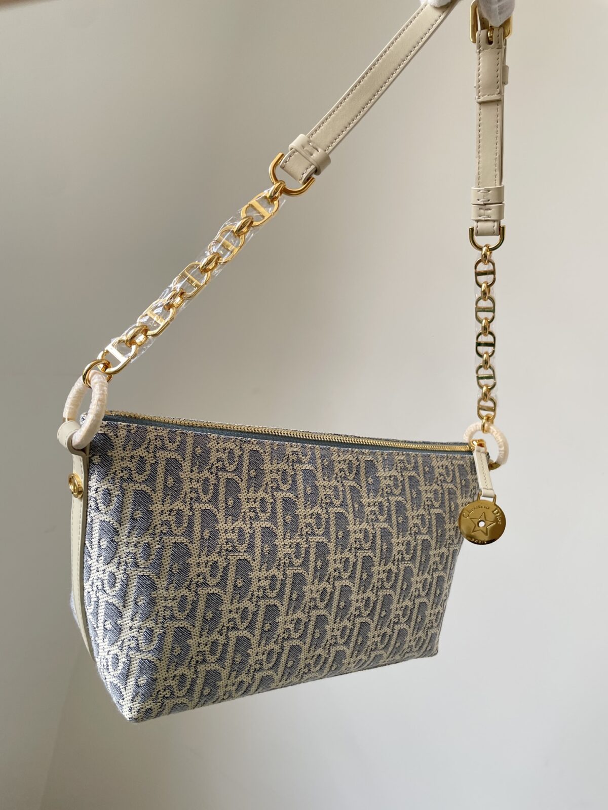 Dior Diorstar Hobo Gray Blue Calfskin Shoulder Bag - Image 5