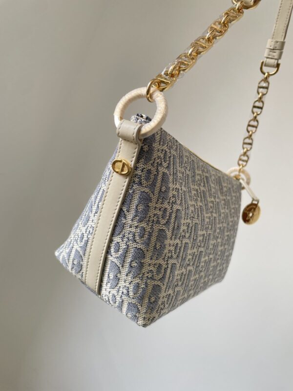 Dior Diorstar Hobo Gray Blue Calfskin Shoulder Bag - Image 6