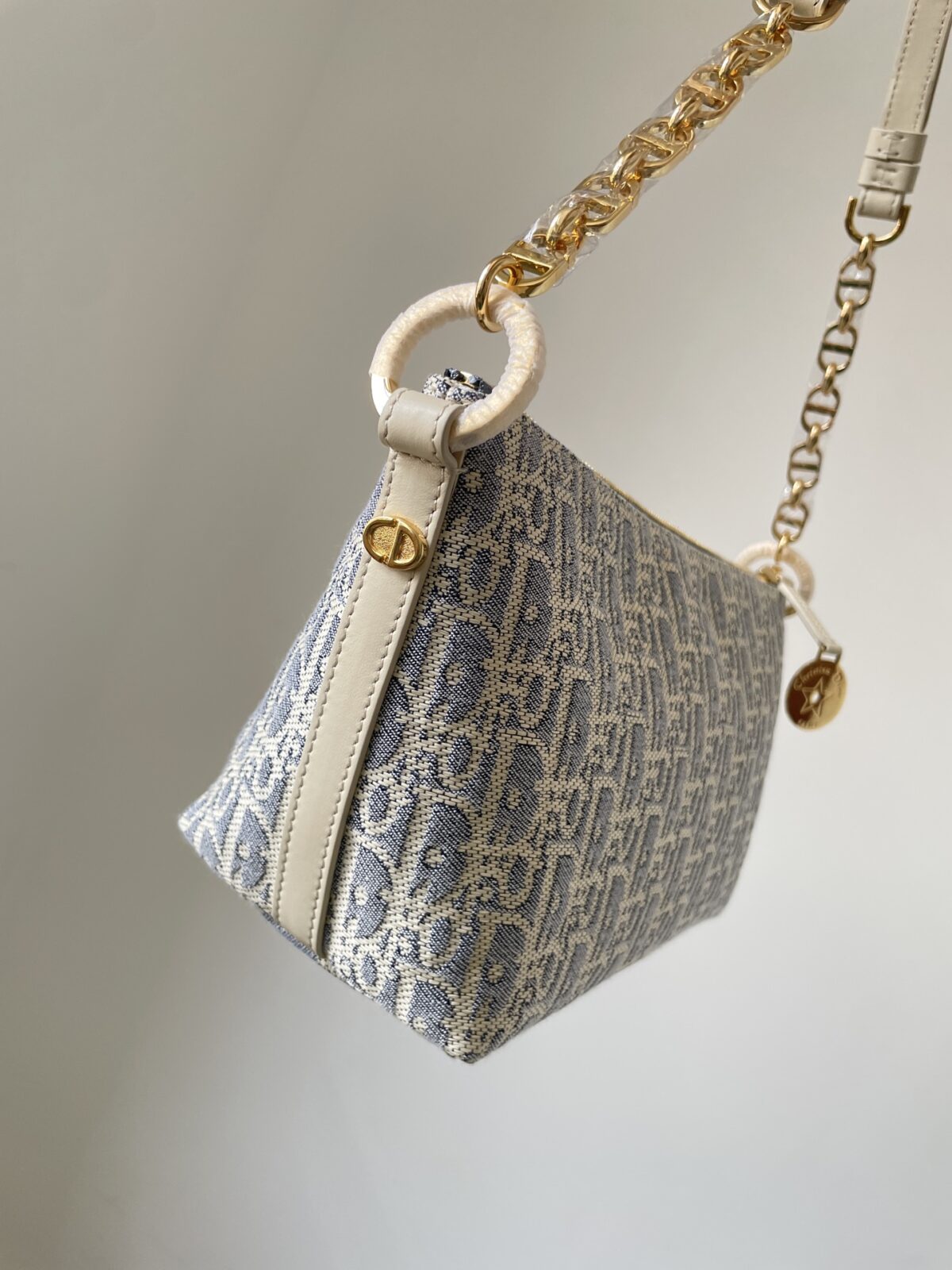 Dior Diorstar Hobo Gray Blue Calfskin Shoulder Bag - Image 6