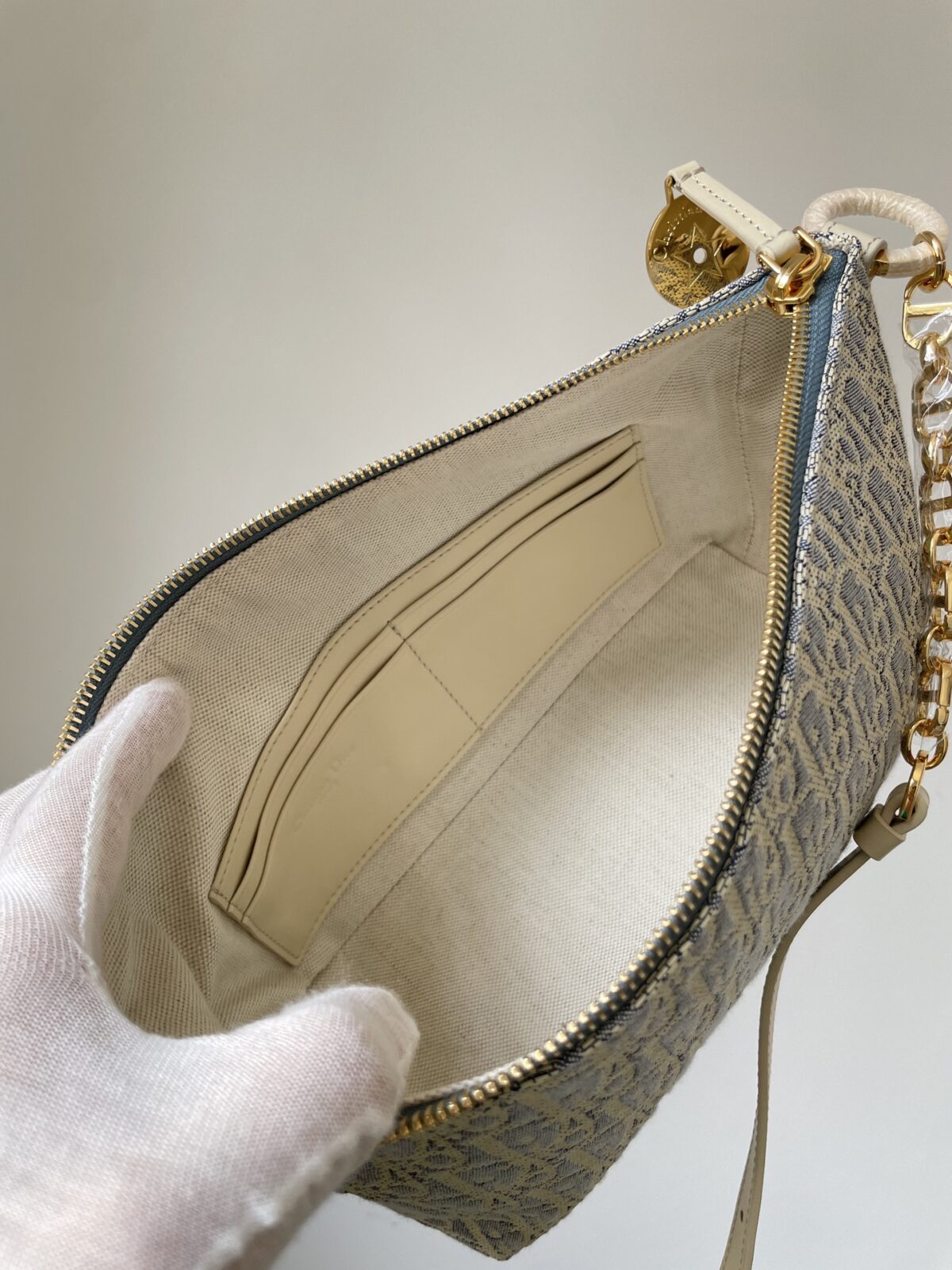 Dior Diorstar Hobo Gray Blue Calfskin Shoulder Bag - Image 7