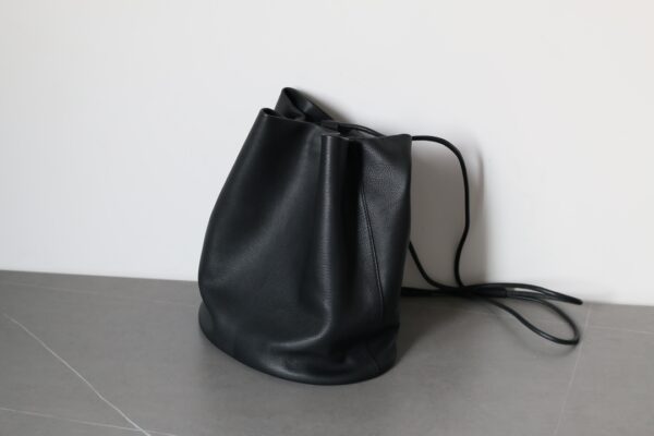 THE ROW Joe Calfskin Drawstring Backpack – Black - Image 3