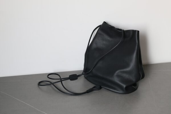 THE ROW Joe Calfskin Drawstring Backpack – Black - Image 4