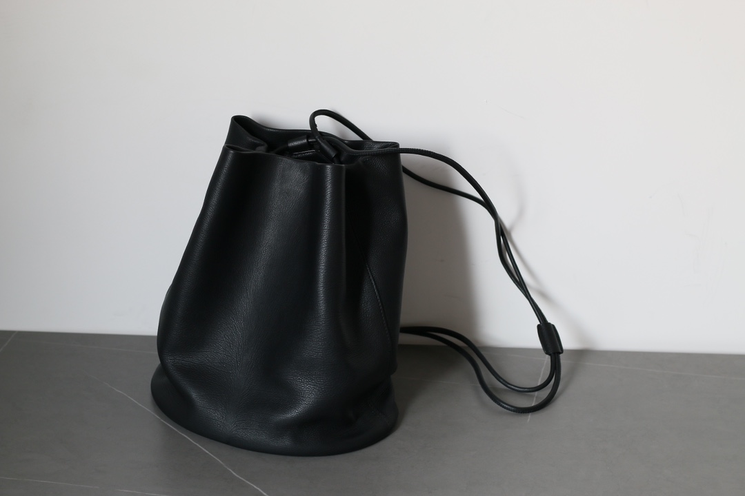 THE ROW Joe Calfskin Drawstring Backpack – Black - Image 8