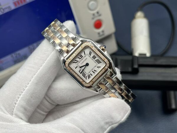 Cartier Panthère de Cartier Series Quartz Women’s Watch 29×37mm White Dial Stainless Steel and 18K Rose Gold Case - Image 2