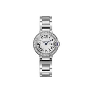 Cartier Ballon Bleu Series Quartz Women’s Watch 28mm Silver Dial 18K White Gold Case and Bracelet