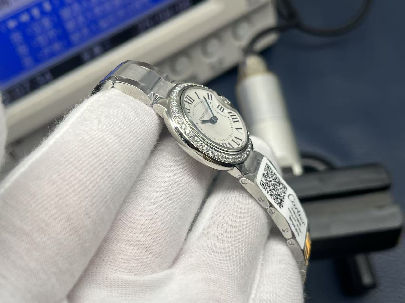 Cartier Ballon Bleu Series Quartz Women’s Watch 28mm Silver Dial 18K White Gold Case and Bracelet - Image 6