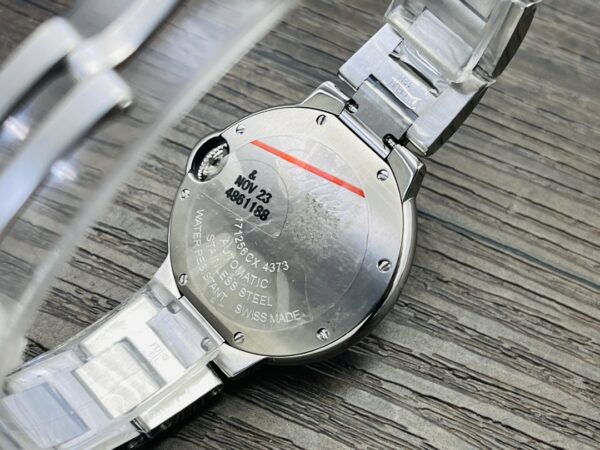 Cartier Ballon Bleu Series Automatic Mechanical Women’s Watch 33mm White Dial Stainless Steel Case and Bracelet - Image 8