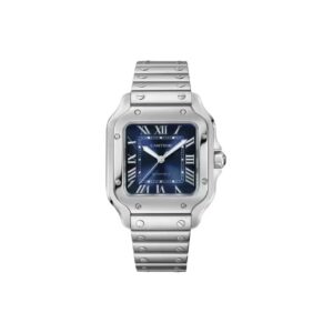 Cartier Santos de Cartier Series Automatic Mechanical Men’s Watch 35.1mm Blue Sunburst Dial Stainless Steel Case and Bracelet