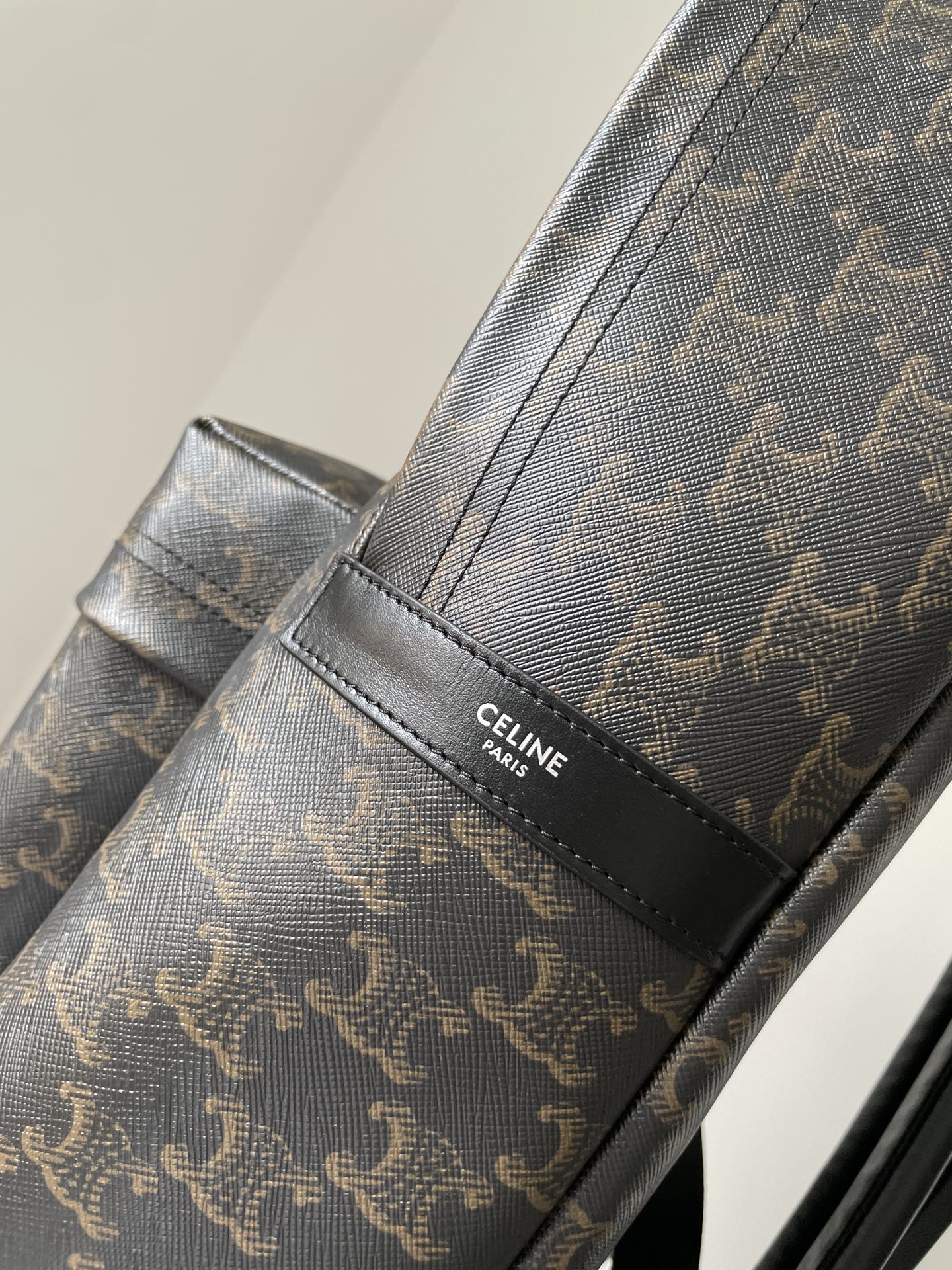 CELINE Triomphe Canvas Medium Backpack Double Zipper Men Black - Image 5