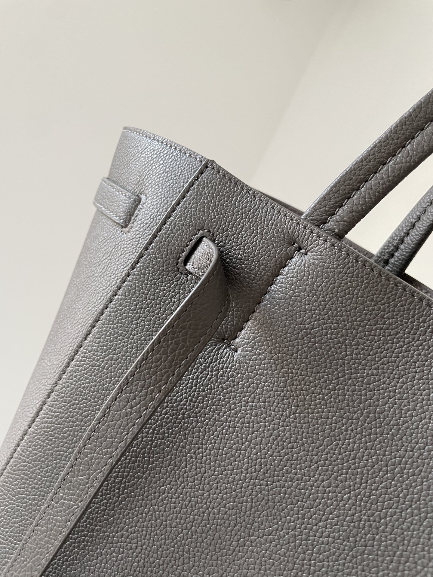 CELINE Cabas Phantom Small Tote Grained Calfskin Leather Women Light Charcoal - Image 4