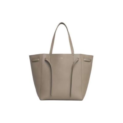 CELINE Cabas Phantom Small Tote Grained Calfskin Leather Women Taupe Beige