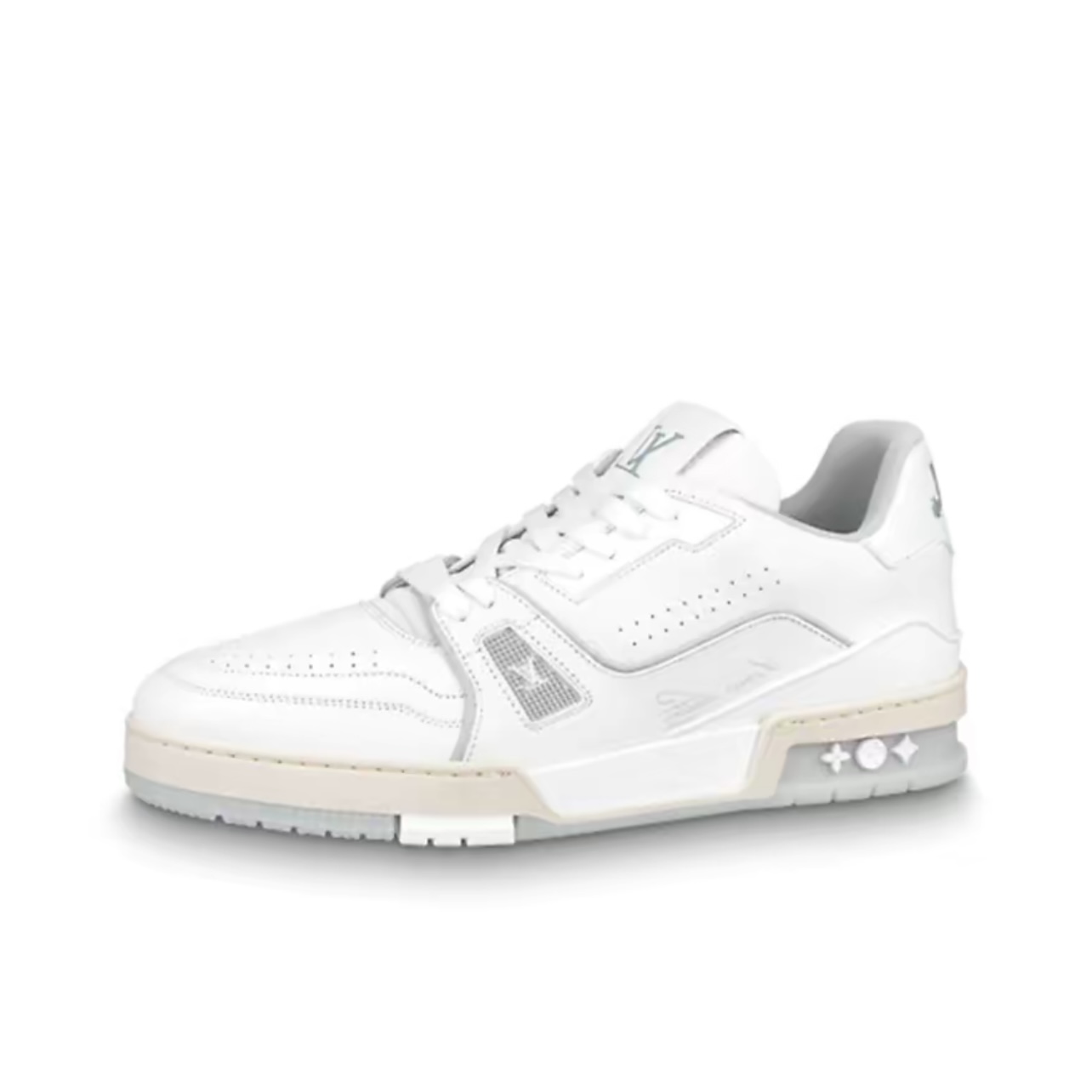 Louis Vuitton Trainer White Cement Leather Low-Top Fashion Sneakers