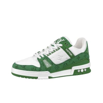 Louis Vuitton Trainer Green White Low-Top Fashion Sneakers