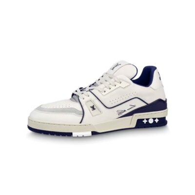 Louis Vuitton Trainer #54 White Blue Low-Top Fashion Sneakers