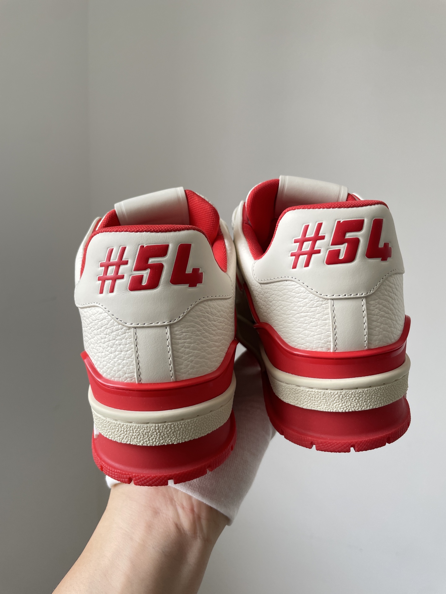 Louis Vuitton Trainer #54 White Red Low-Top Fashion Sneakers - Image 6