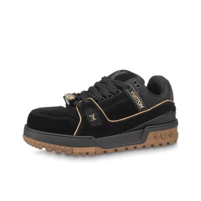 Louis Vuitton Trainer Maxi Black Lace-Up Low-Top Fashion Sneakers