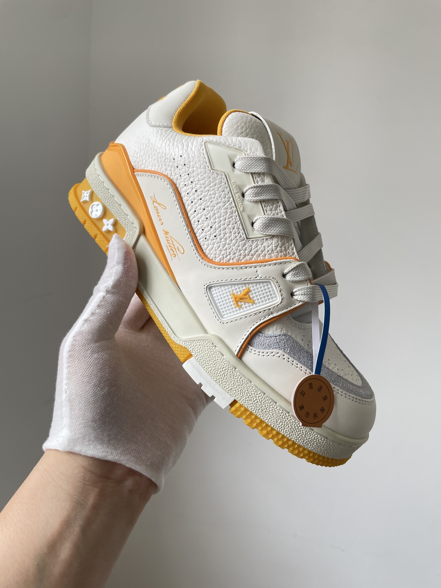 Louis Vuitton Trainer Yellow Signature Low-Top Sneakers - Image 2