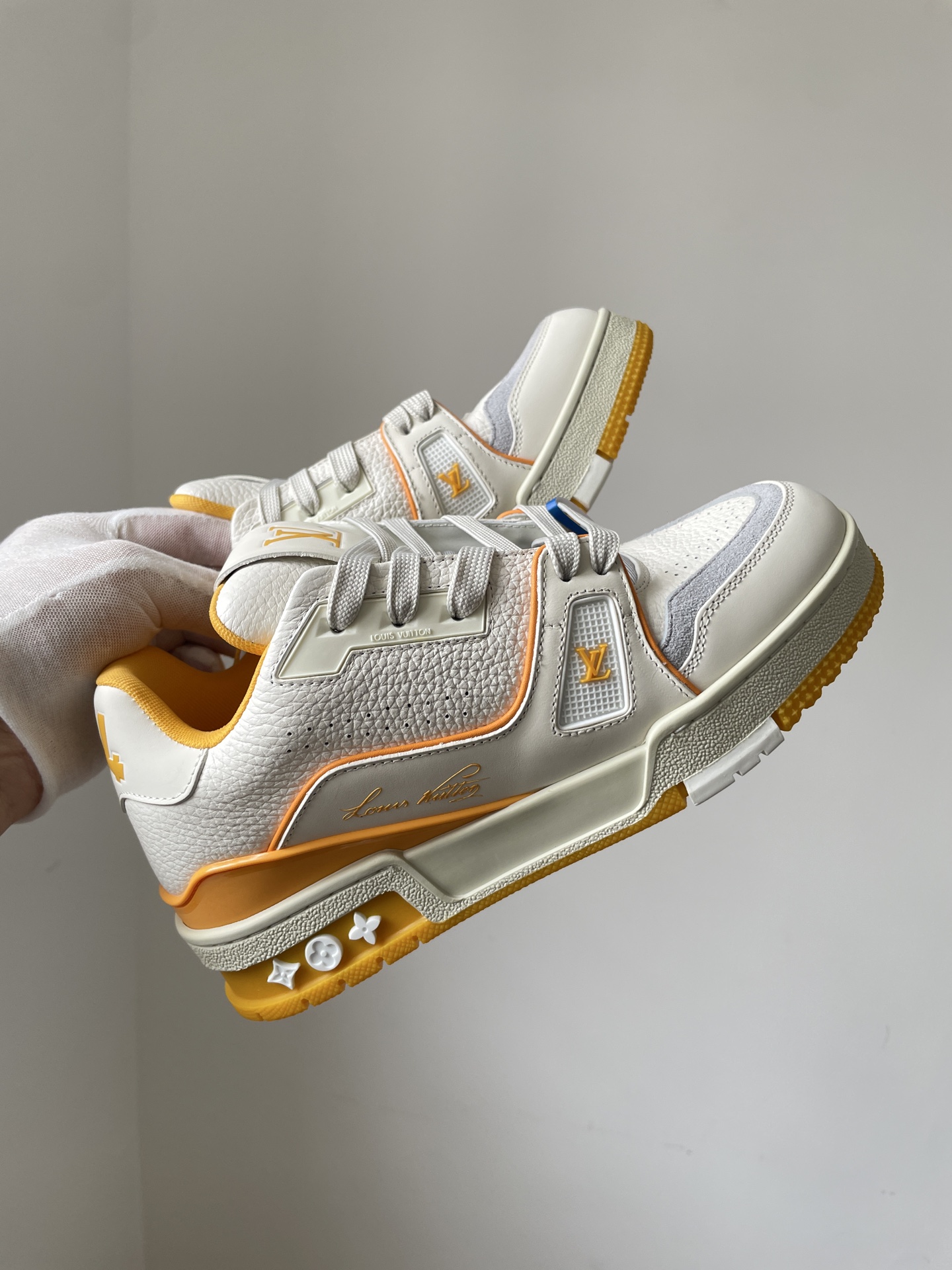 Louis Vuitton Trainer Yellow Signature Low-Top Sneakers - Image 3