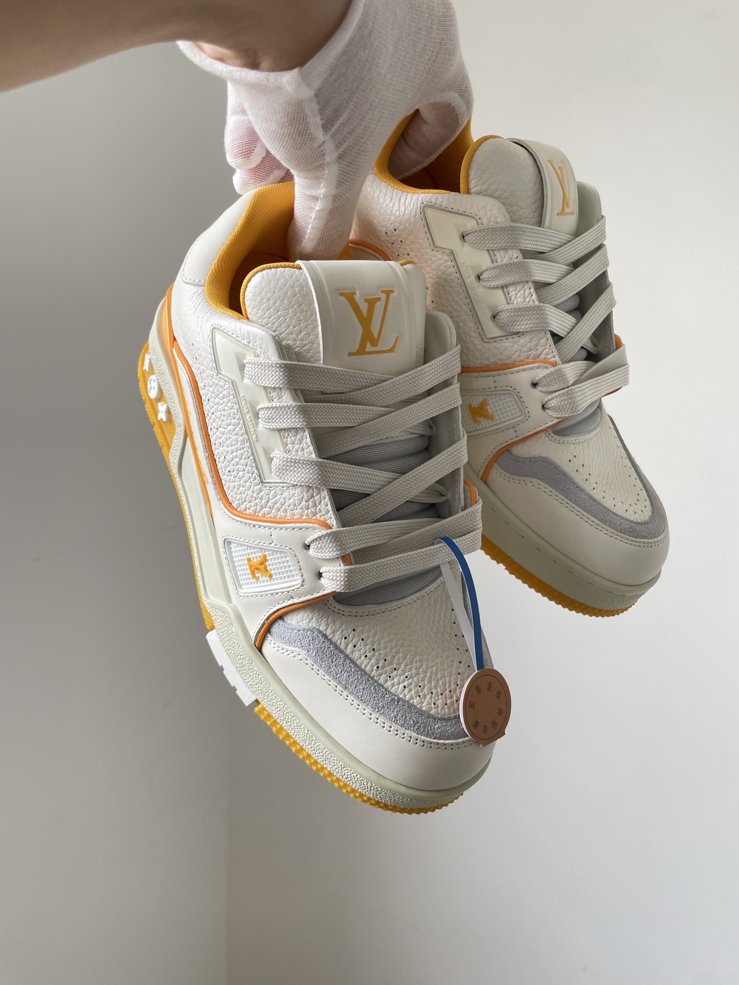 Louis Vuitton Trainer Yellow Signature Low-Top Sneakers - Image 4