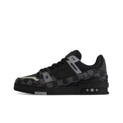 Louis Vuitton Trainer Black Low-Top Durable Breathable Sneakers