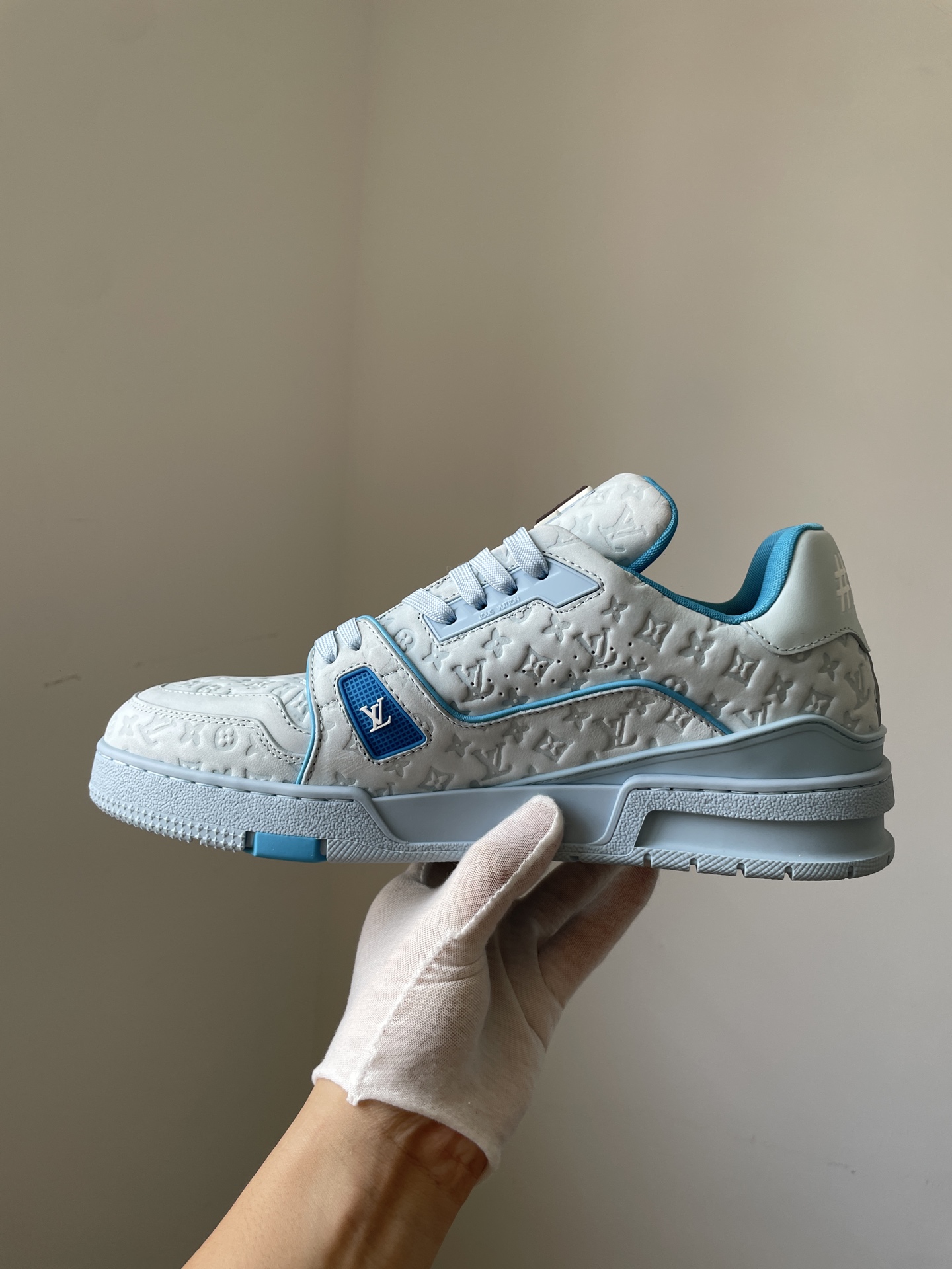 Tyler x Louis Vuitton Trainer Blue Low-Top Sneakers for Men - Image 5