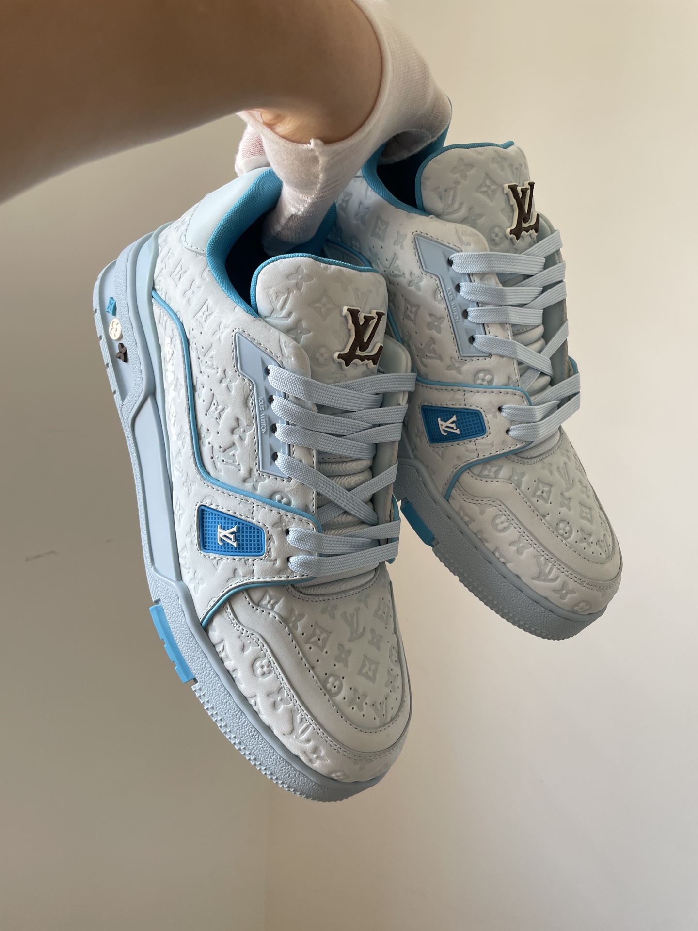 Tyler x Louis Vuitton Trainer Blue Low-Top Sneakers for Men - Image 6
