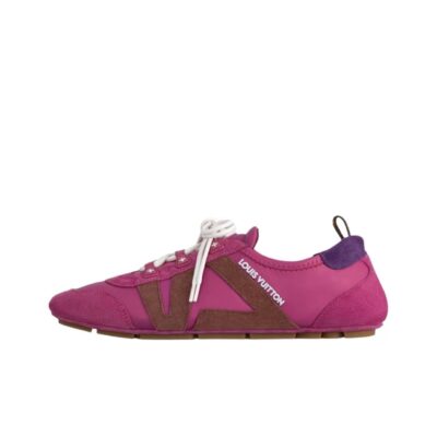 Louis Vuitton Sneakerina Purple Red Lambskin Ballet-Inspired Low-Top Casual Shoes