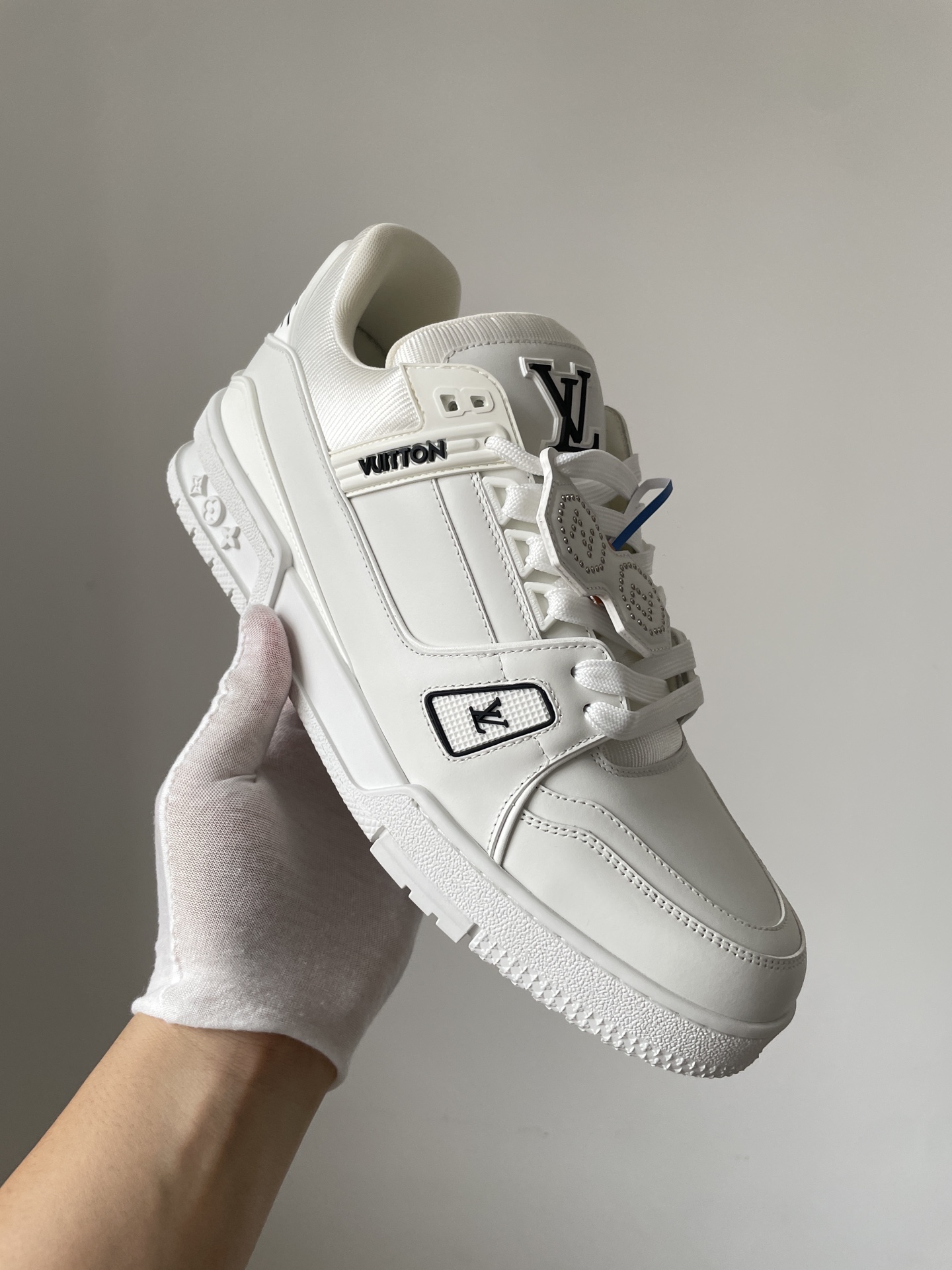 Louis Vuitton x Nigo Trainer FW25 White Leather Low-Top Sneakers - Image 3