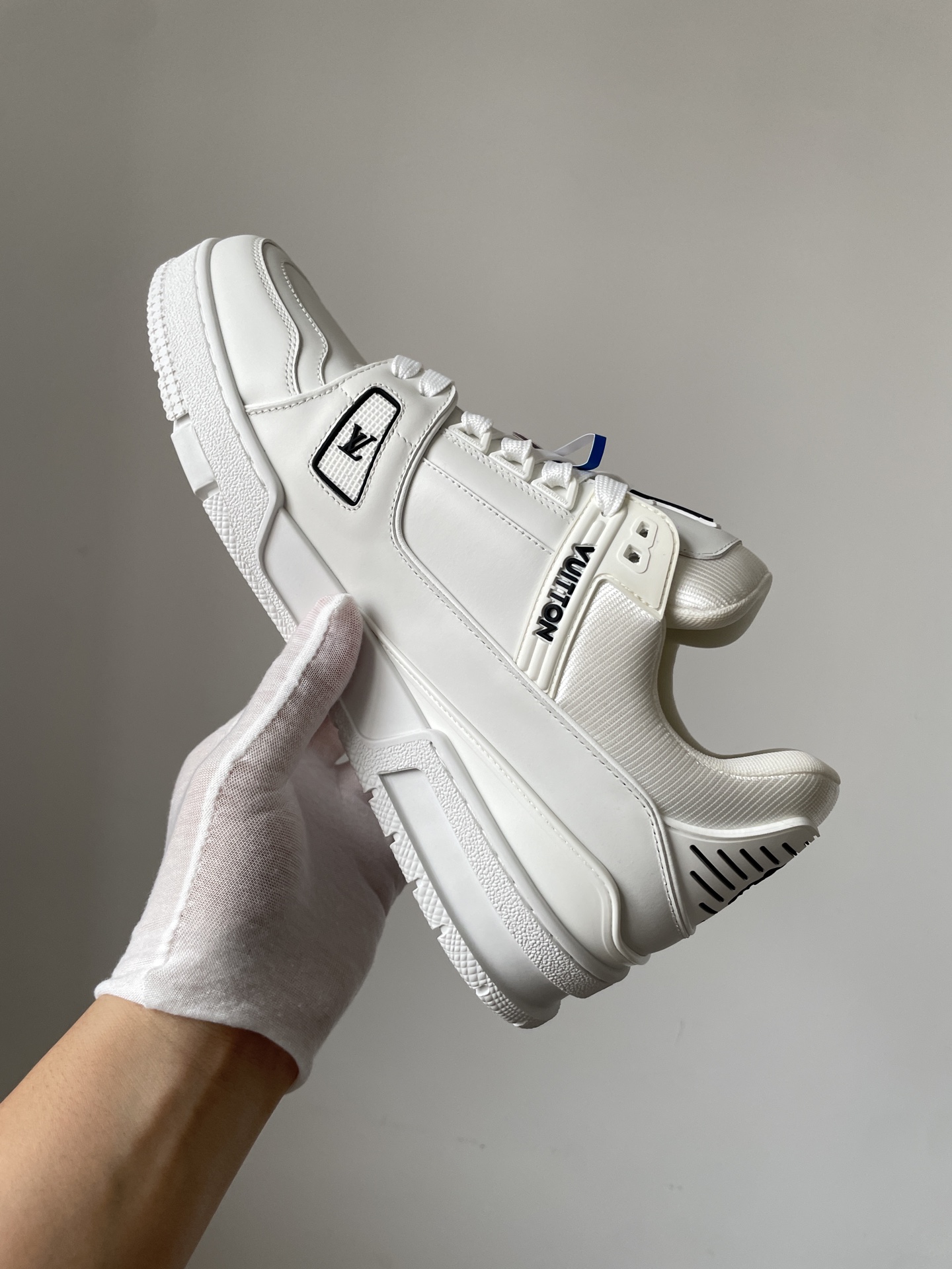 Louis Vuitton x Nigo Trainer FW25 White Leather Low-Top Sneakers - Image 7