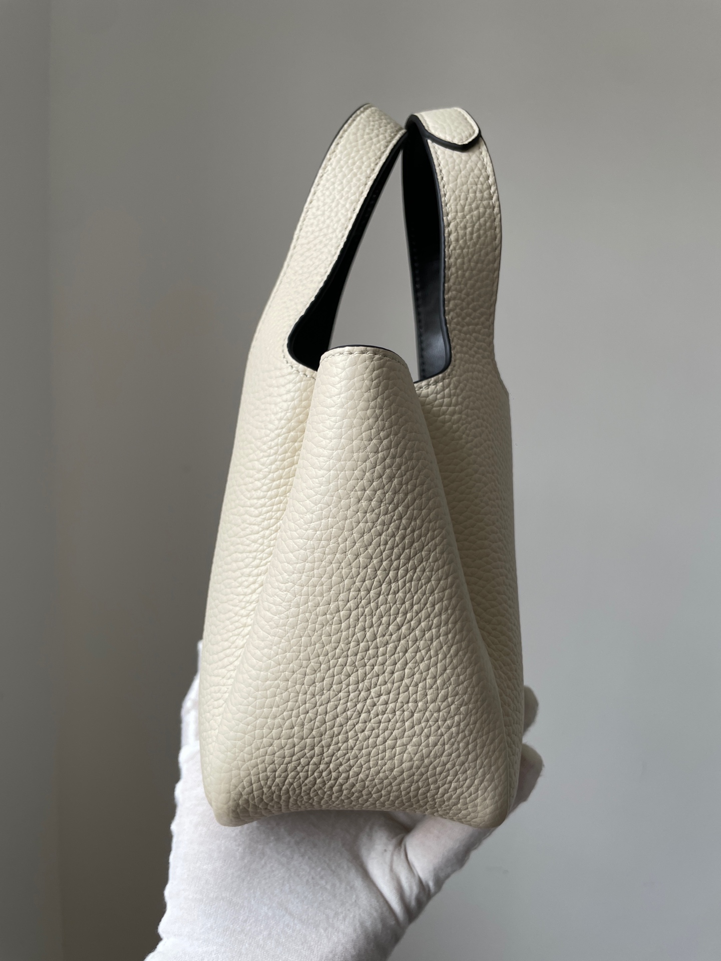 Prada Small Calf Leather Magnetic Tote Handbag White - Image 4