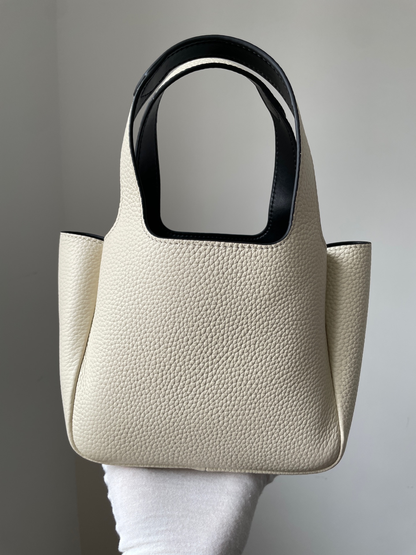 Prada Small Calf Leather Magnetic Tote Handbag White - Image 5