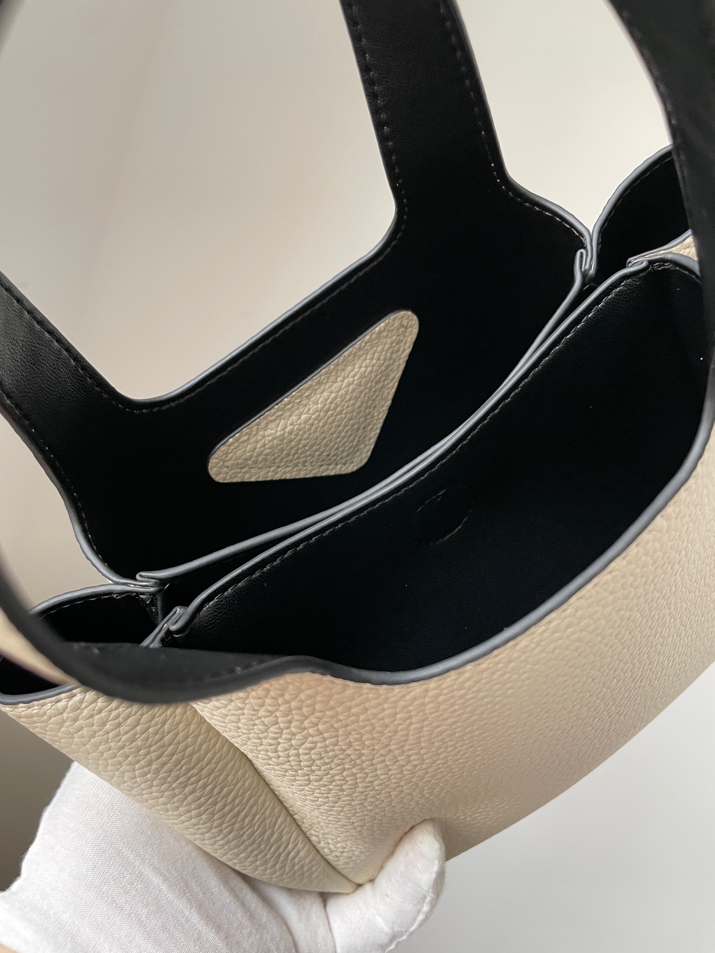 Prada Small Calf Leather Magnetic Tote Handbag White - Image 6