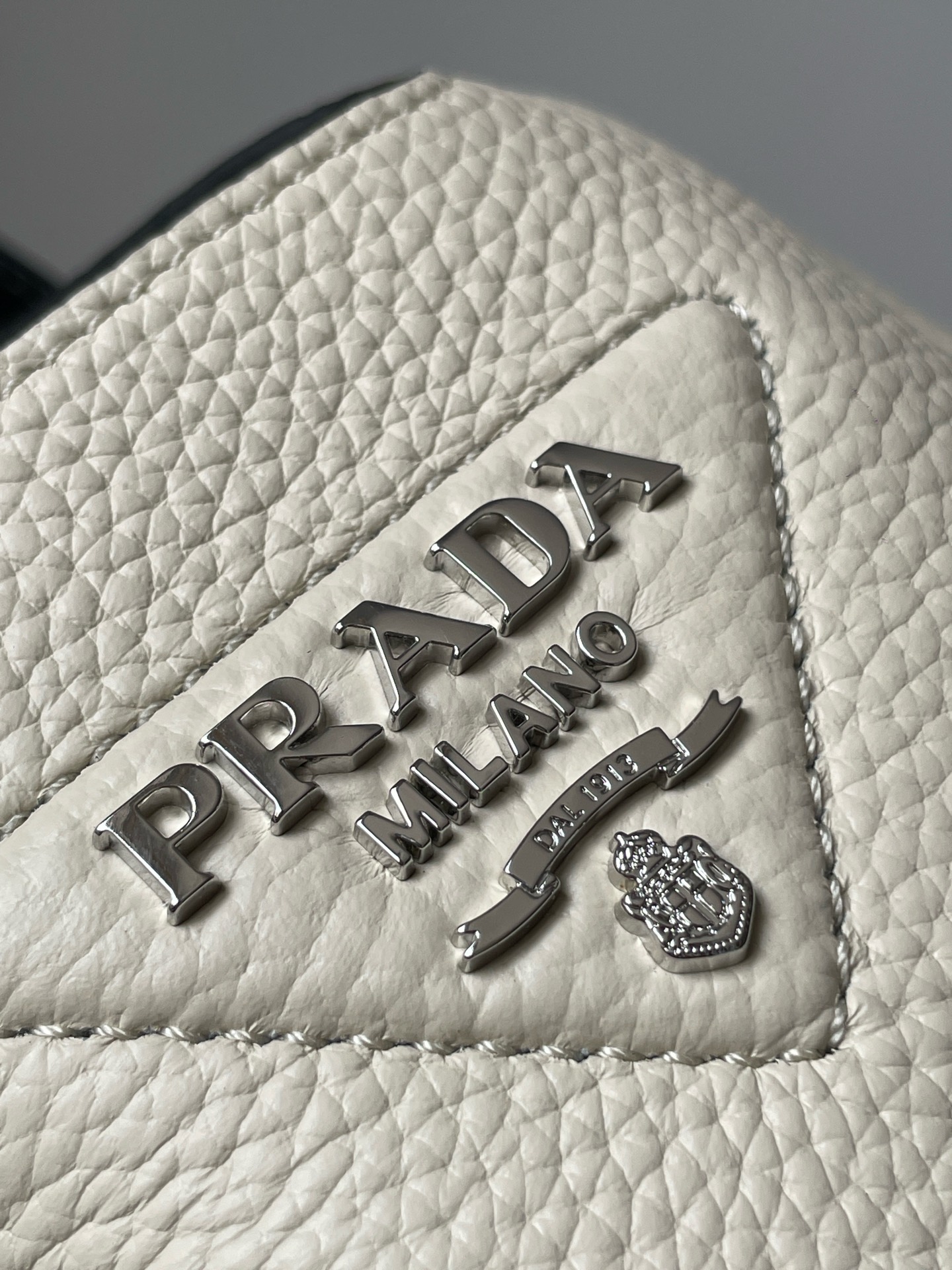 Prada Small Calf Leather Magnetic Tote Handbag White - Image 7