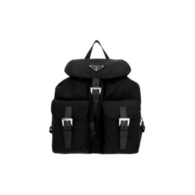 PRADA Re-Nylon Small Backpack with Triangle Logo Black