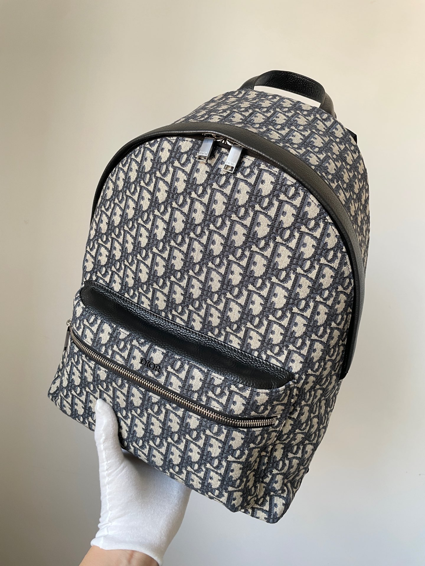 Dior Rider Large Beige and Black Oblique Jacquard Backpack - Image 3